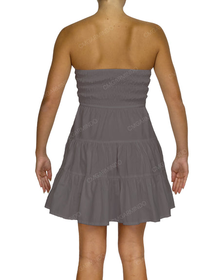 Shirred Tube Top Mini Dress