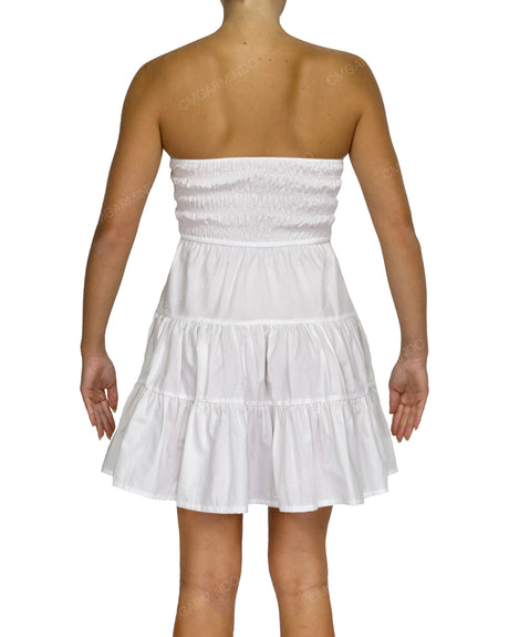 Shirred Tube Top Mini Dress