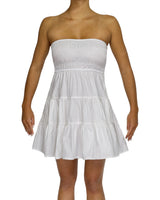 Shirred Tube Top Mini Dress