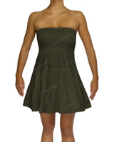 Shirred Tube Top Mini Dress