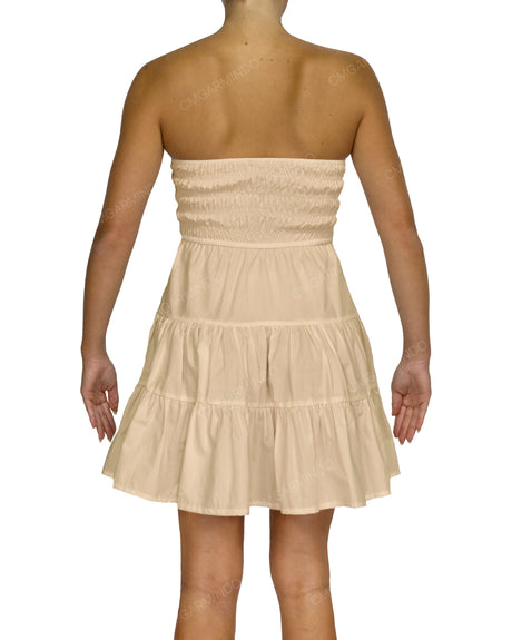 Shirred Tube Top Mini Dress