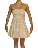 Shirred Tube Top Mini Dress