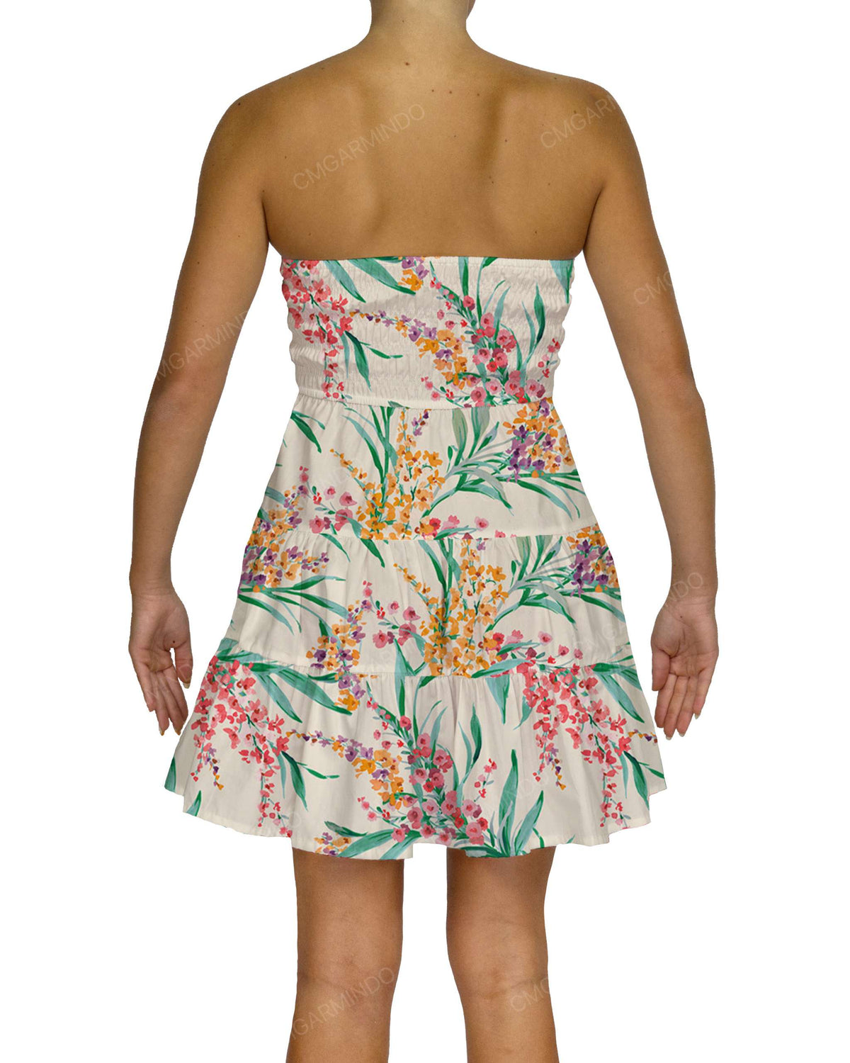 Shirred Tube Top Mini Dress