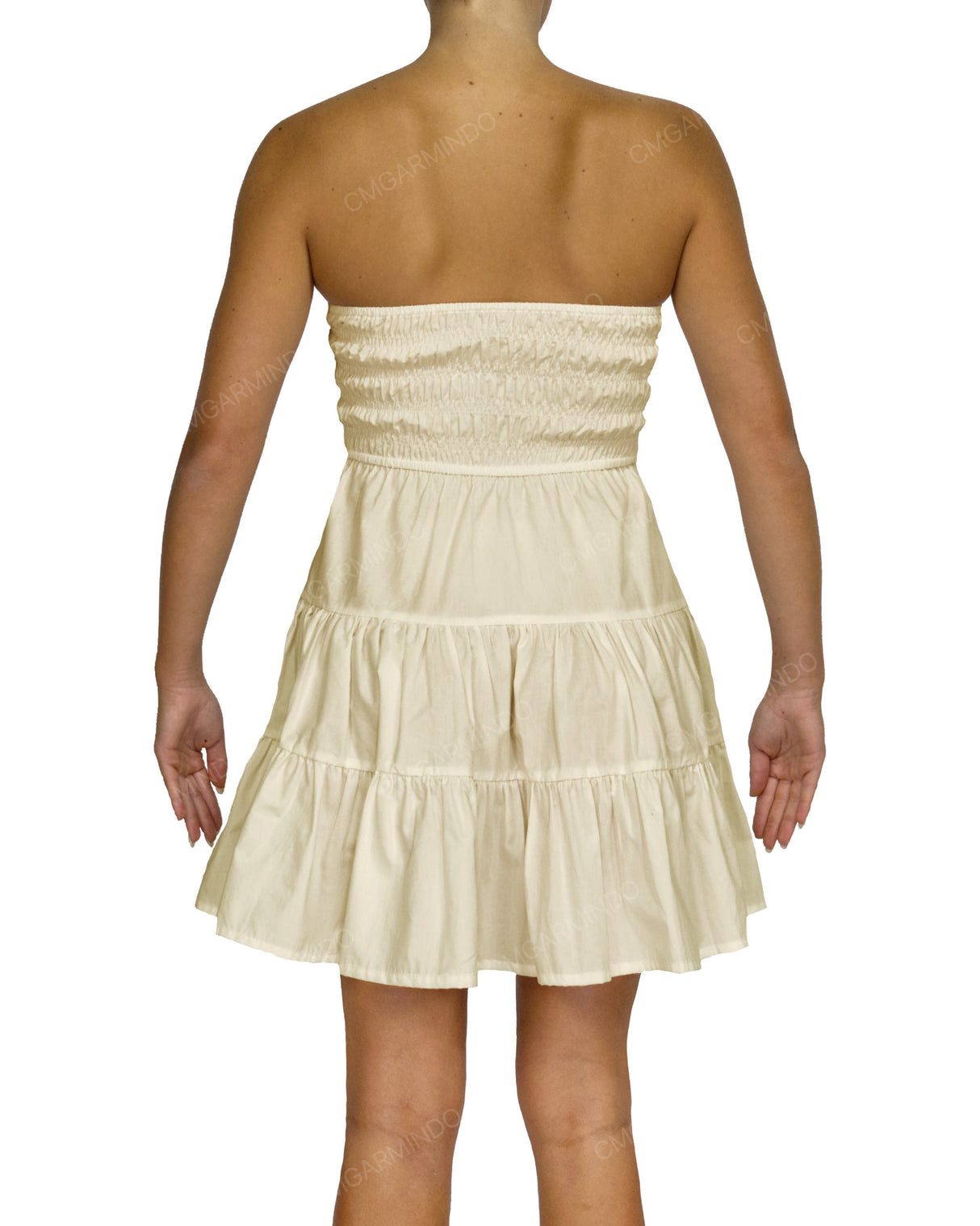 Shirred Tube Top Mini Dress
