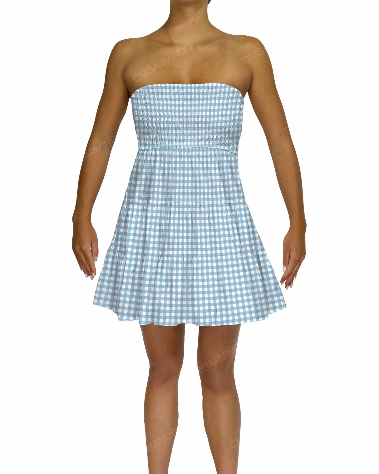 Shirred Tube Top Mini Dress