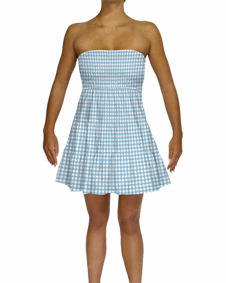 Shirred Tube Top Mini Dress
