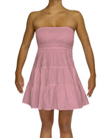 Shirred Tube Top Mini Dress