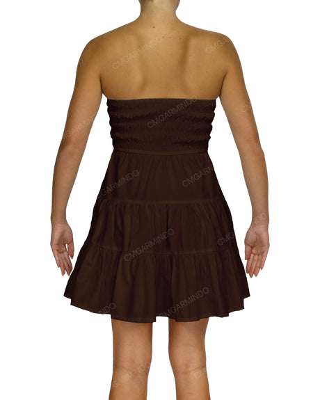 Shirred Tube Top Mini Dress