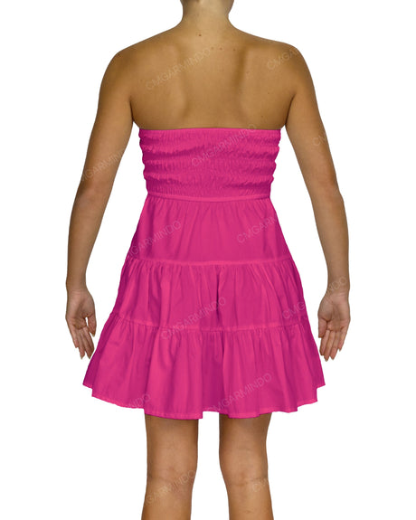 Shirred Tube Top Mini Dress