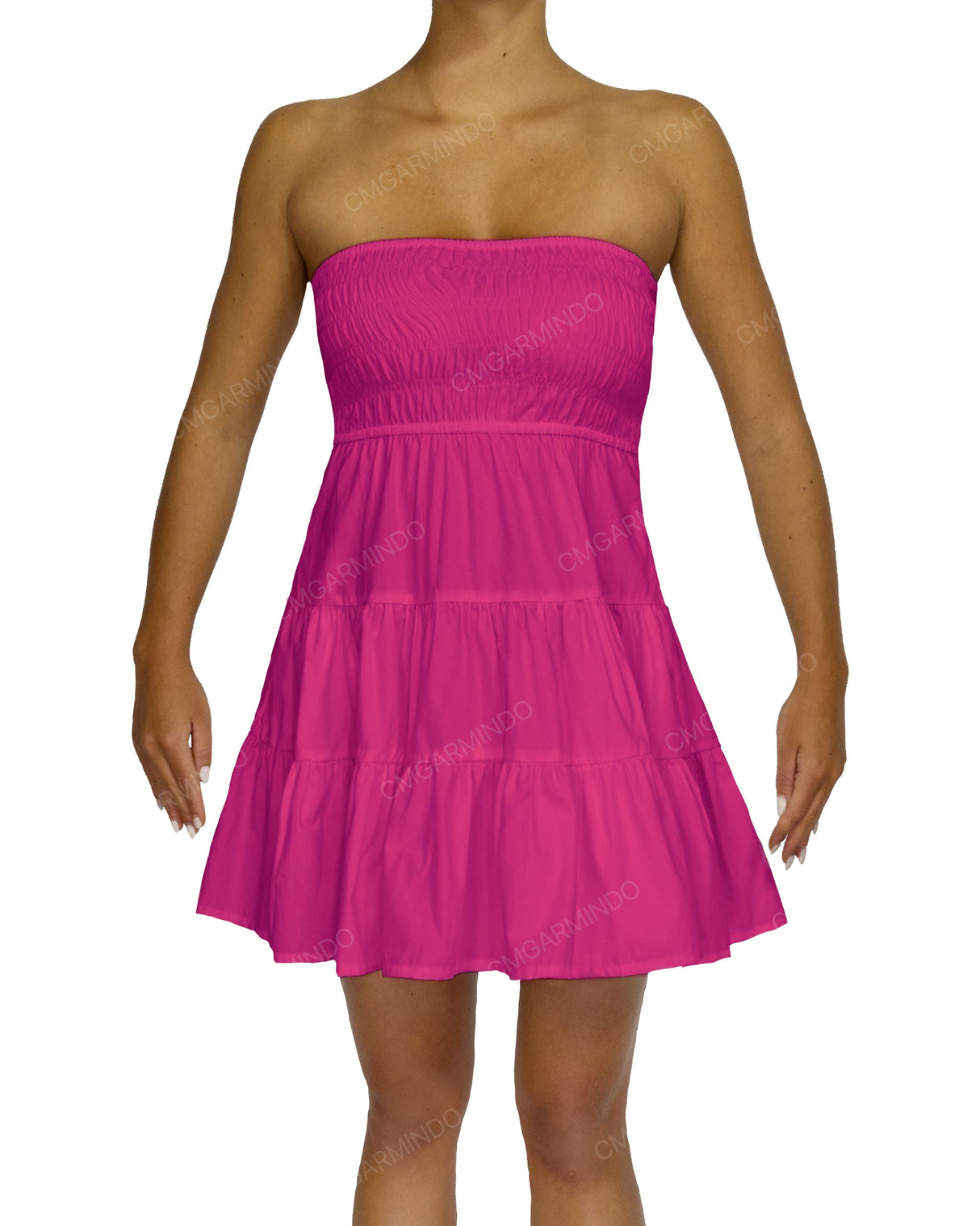 Shirred Tube Top Mini Dress