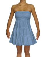 Shirred Tube Top Mini Dress