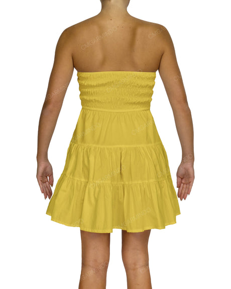 Shirred Tube Top Mini Dress