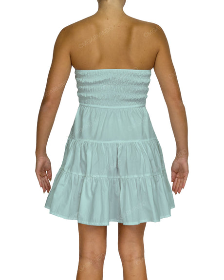 Shirred Tube Top Mini Dress
