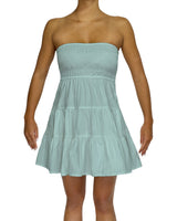Shirred Tube Top Mini Dress