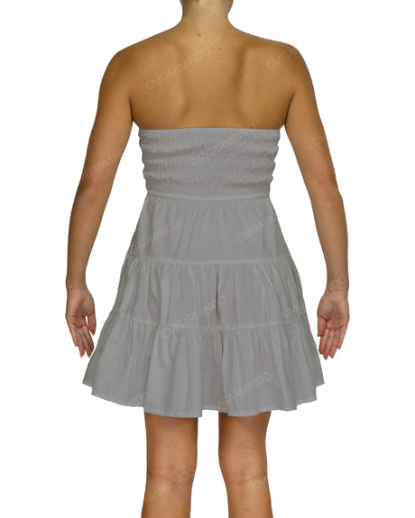 Shirred Tube Top Mini Dress