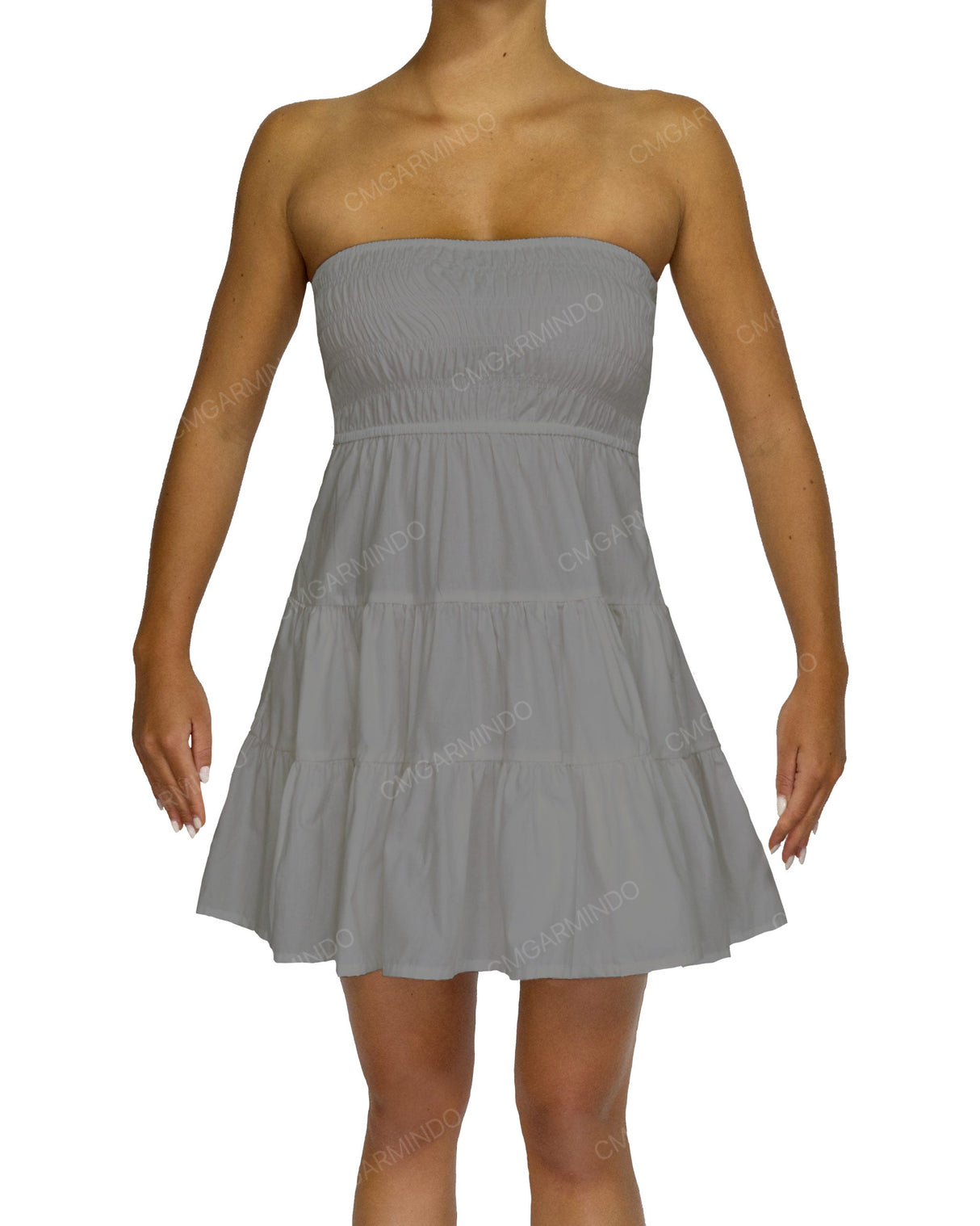 Shirred Tube Top Mini Dress