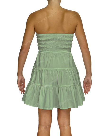 Shirred Tube Top Mini Dress
