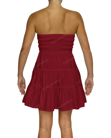 Shirred Tube Top Mini Dress