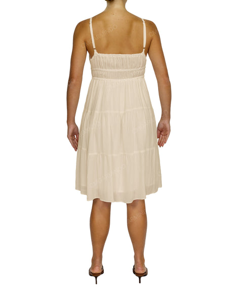 Shirred Waist Tiered Mini Dress