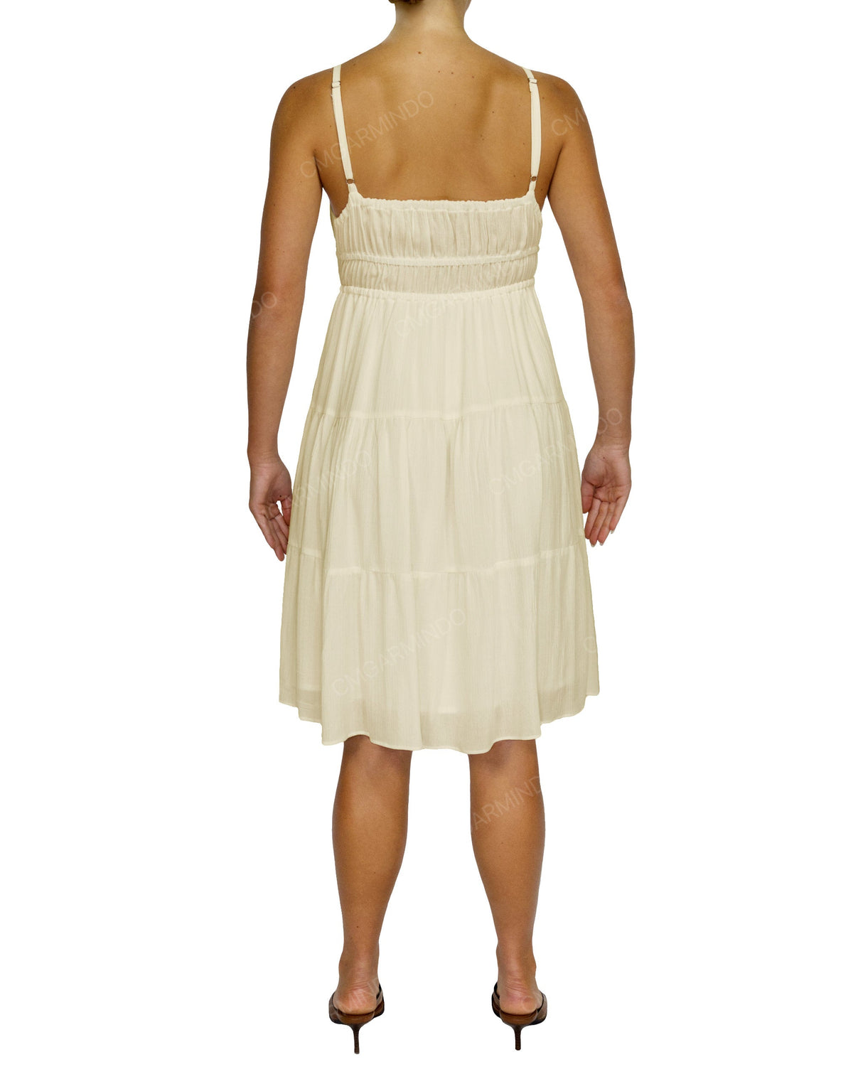 Shirred Waist Tiered Mini Dress