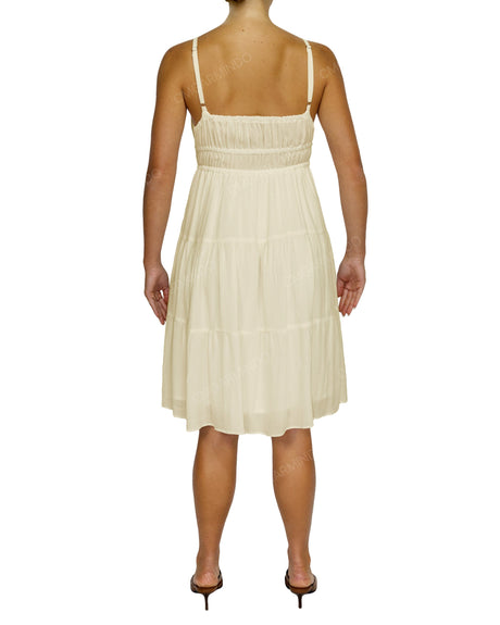 Shirred Waist Tiered Mini Dress
