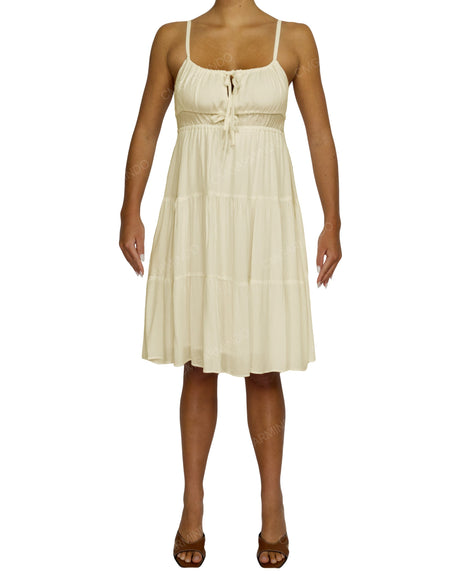 Shirred Waist Tiered Mini Dress
