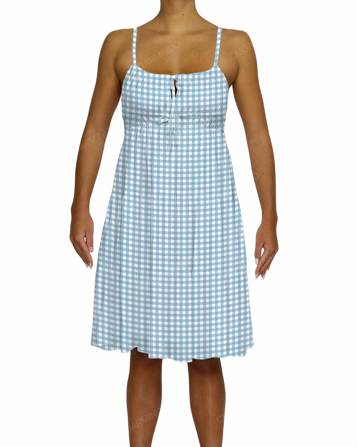 Shirred Waist Tiered Mini Dress