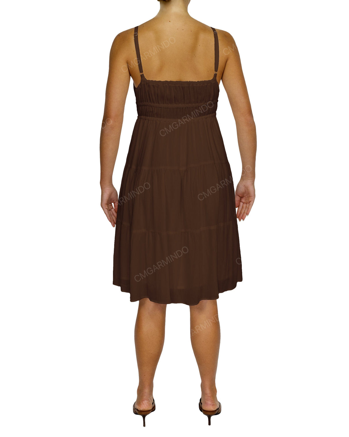 Shirred Waist Tiered Mini Dress
