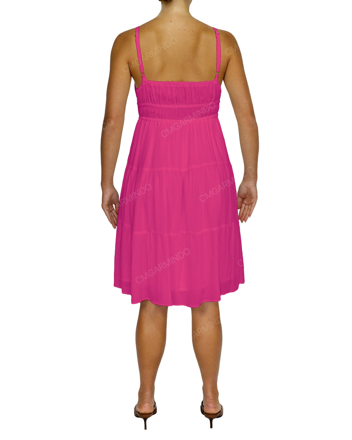 Shirred Waist Tiered Mini Dress