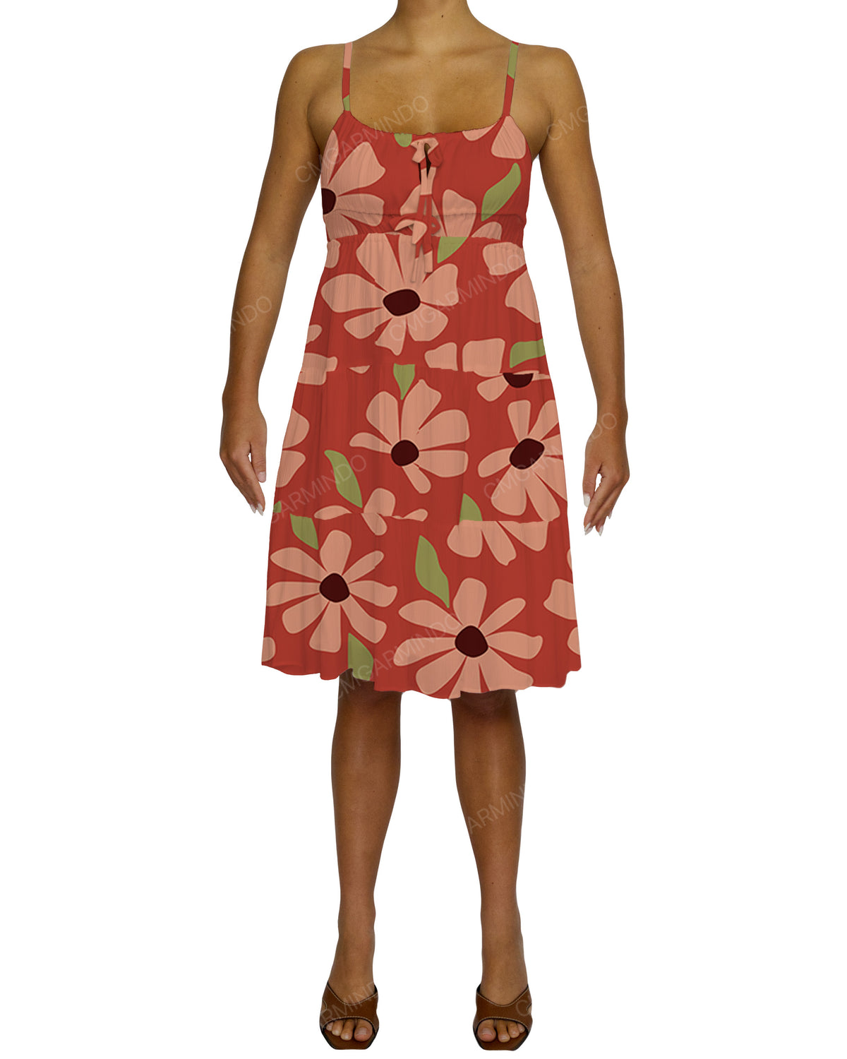 Shirred Waist Tiered Mini Dress