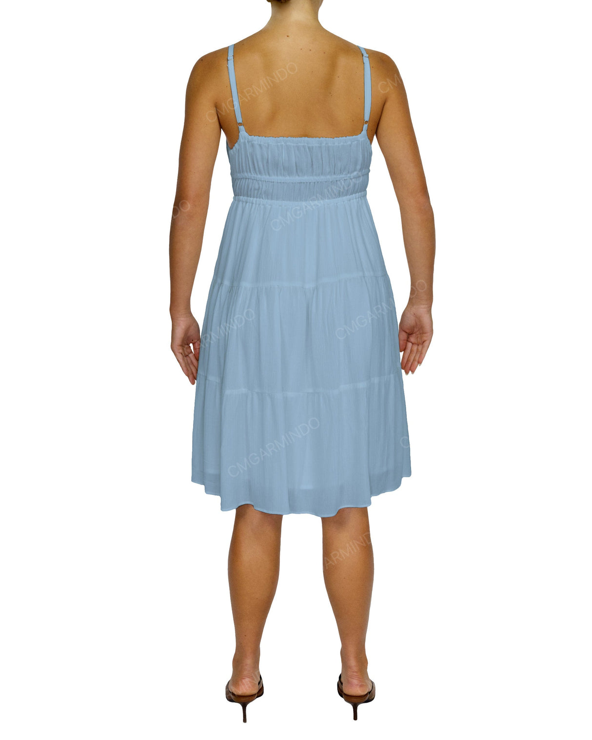 Shirred Waist Tiered Mini Dress