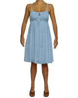 Shirred Waist Tiered Mini Dress