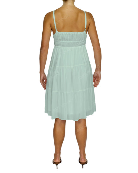 Shirred Waist Tiered Mini Dress