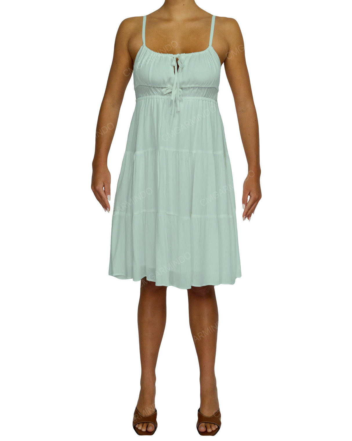 Shirred Waist Tiered Mini Dress