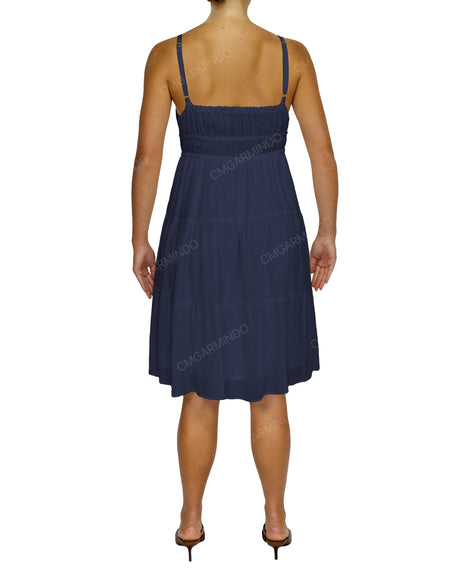 Shirred Waist Tiered Mini Dress