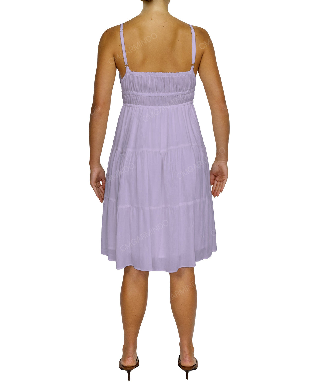 Shirred Waist Tiered Mini Dress