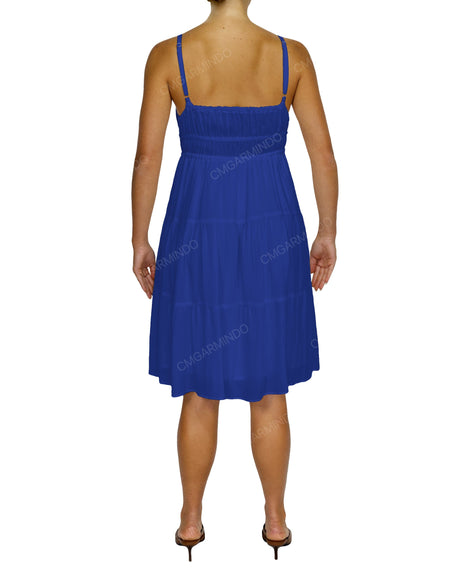 Shirred Waist Tiered Mini Dress