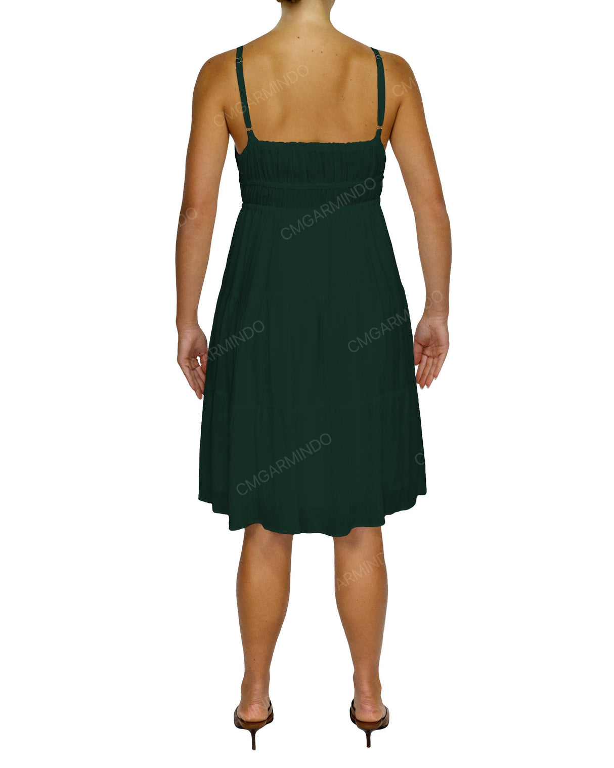 Shirred Waist Tiered Mini Dress