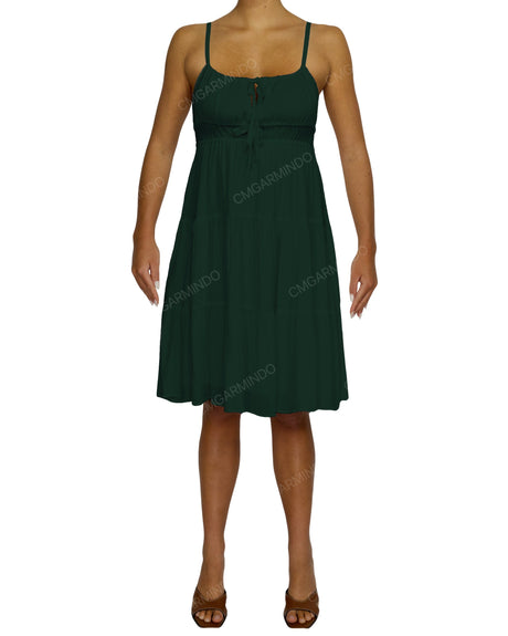 Shirred Waist Tiered Mini Dress