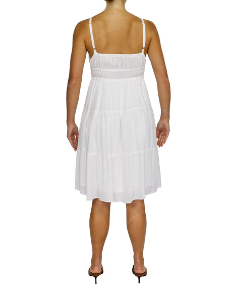 Shirred Waist Tiered Mini Dress