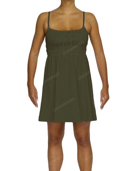 Shirred Back Mini Dress