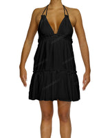Halter Tie Ruffle Tiered Mini Dress