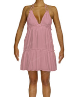 Halter Tie Ruffle Tiered Mini Dress