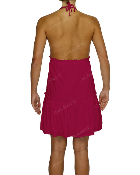Halter Tie Ruffle Tiered Mini Dress