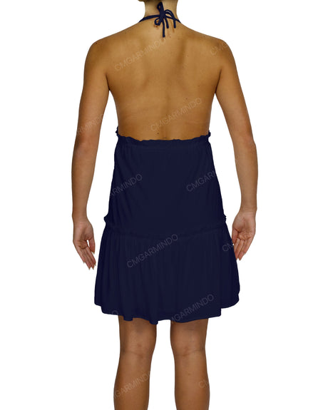 Halter Tie Ruffle Tiered Mini Dress