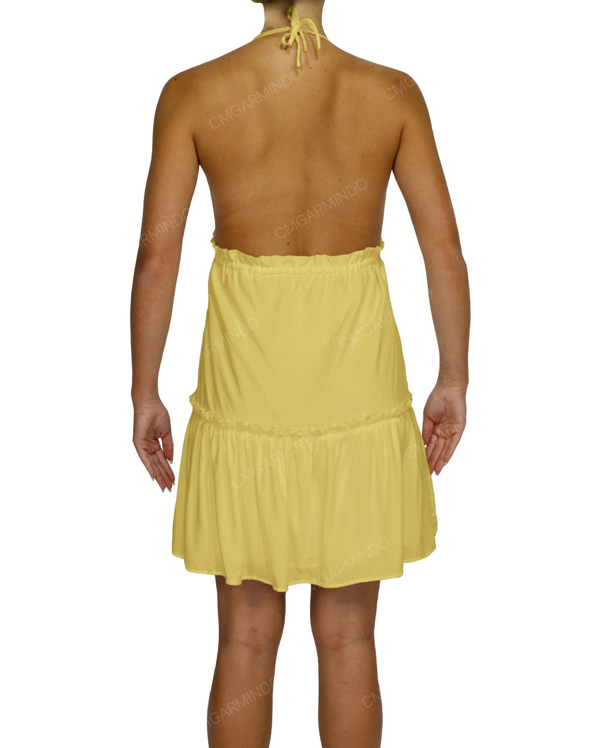 Halter Tie Ruffle Tiered Mini Dress