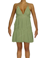 Halter Tie Ruffle Tiered Mini Dress