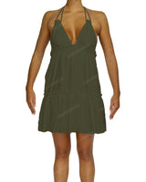 Halter Tie Ruffle Tiered Mini Dress