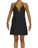 Halter Tie Ruffle Tiered Mini Dress