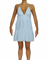 Halter Tie Ruffle Tiered Mini Dress